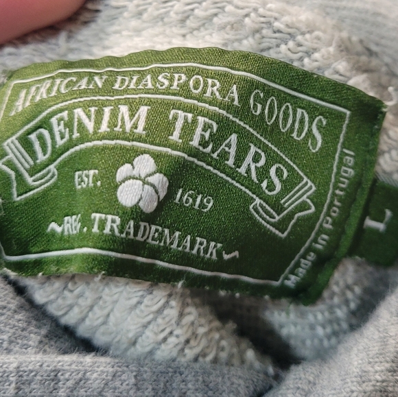 Denim Tears Grey Cotton Wreath Hoodie Size L African Diaspora Goods Size L - Picture 2 of 8